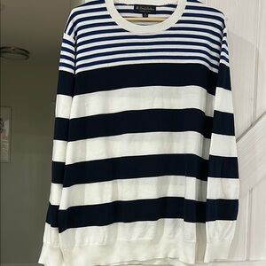 Brooks Brothers Striped Navy and White knit Sweater